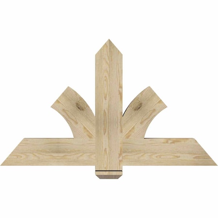 Ekena Millwork Redmond Rough Sawn Timber Gable Bracket, Douglas Fir, 48"W x 28"H x 4"D x 6"F, 14/12 Pitch GBW048X28X0406RED00RDF